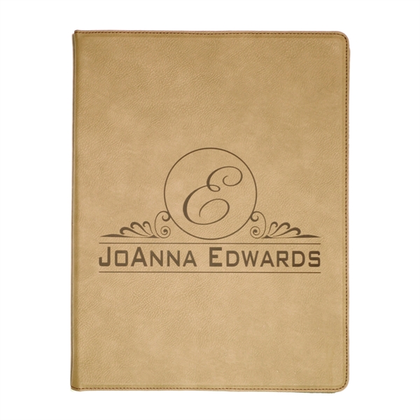 9 1/2" x 12" Leatherette Light Brown Portfolio - 9 1/2" x 12" Leatherette Light Brown Portfolio - Image 0 of 1