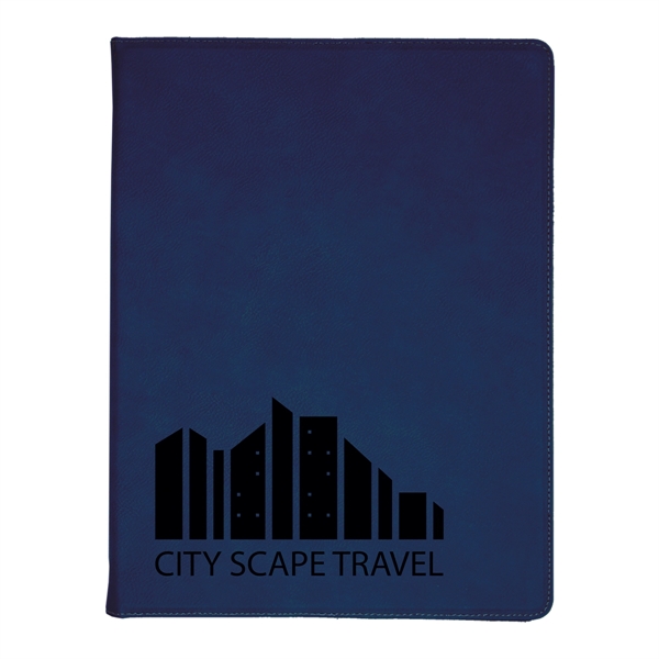 9 1/2" x 12" Leatherette Blue/Black Portfolio - 9 1/2" x 12" Leatherette Blue/Black Portfolio - Image 0 of 2