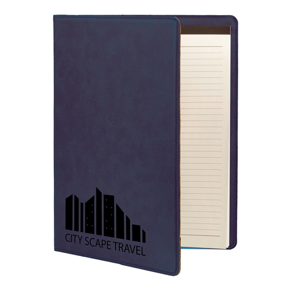 9 1/2" x 12" Leatherette Blue/Black Portfolio - 9 1/2" x 12" Leatherette Blue/Black Portfolio - Image 2 of 2