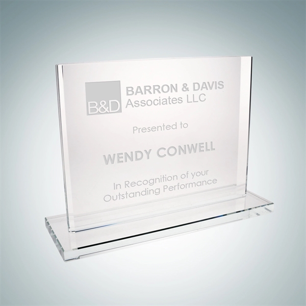 Beveled Horizontal Rectangle Plaque with Base