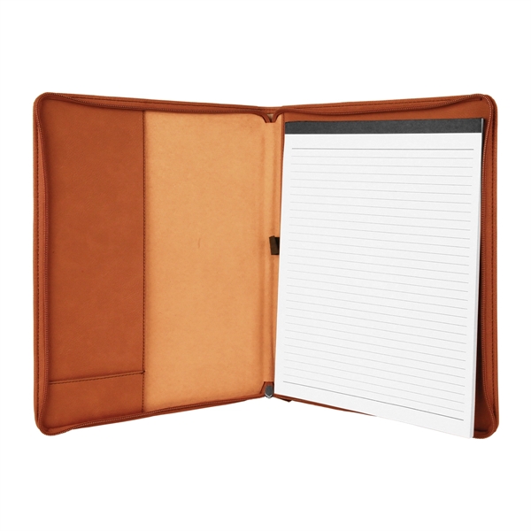 9 1/2" x 12" Leatherette Rawhide Portfolio with Zipper - 9 1/2" x 12" Leatherette Rawhide Portfolio with Zipper - Image 4 of 4