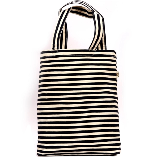 Stylish Alto Stripe Cotton Canvas Tote Bag for Everyday Use - Stylish Alto Stripe Cotton Canvas Tote Bag for Everyday Use - Image 1 of 4