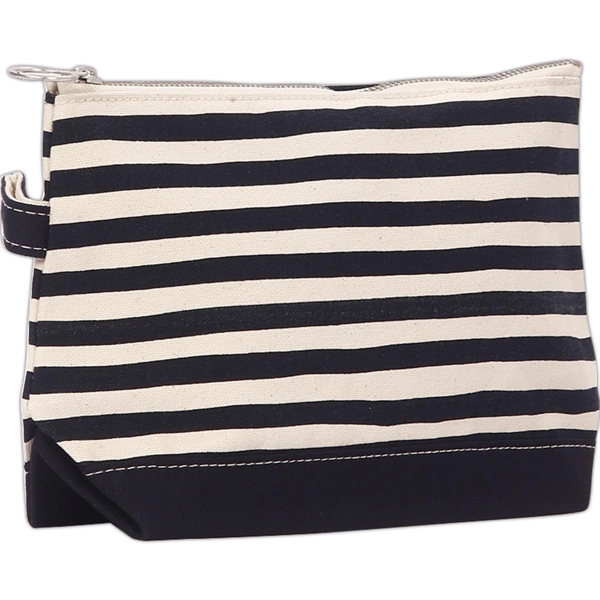 Lightweight Stripe Canvas Travel Makeup Cosmetic Pouch - Lightweight Stripe Canvas Travel Makeup Cosmetic Pouch - Image 3 of 40