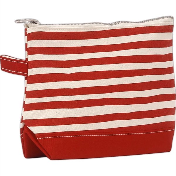 Lightweight Stripe Canvas Travel Makeup Cosmetic Pouch - Lightweight Stripe Canvas Travel Makeup Cosmetic Pouch - Image 15 of 40