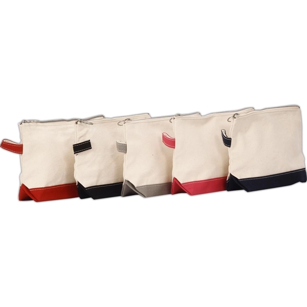 Lightweight Two-Tone Canvas Travel Makeup Bag Cosmetic Pouch - Lightweight Two-Tone Canvas Travel Makeup Bag Cosmetic Pouch - Image 0 of 46