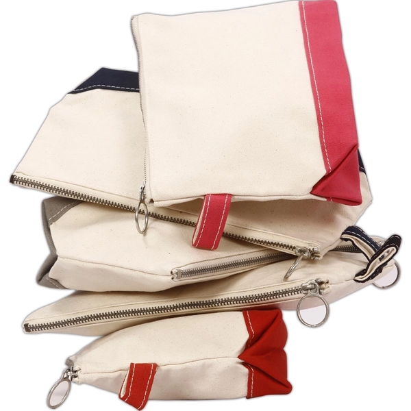 Lightweight Two-Tone Canvas Travel Makeup Bag Cosmetic Pouch - Lightweight Two-Tone Canvas Travel Makeup Bag Cosmetic Pouch - Image 2 of 46