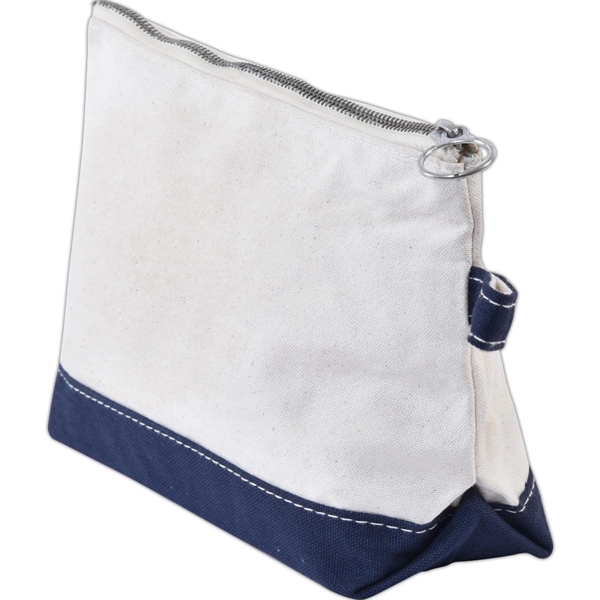 Lightweight Two-Tone Canvas Travel Makeup Bag Cosmetic Pouch - Lightweight Two-Tone Canvas Travel Makeup Bag Cosmetic Pouch - Image 5 of 46