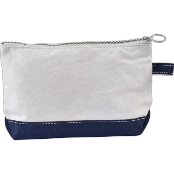Lightweight Two-Tone Canvas Travel Makeup Bag Cosmetic Pouch - Lightweight Two-Tone Canvas Travel Makeup Bag Cosmetic Pouch - Image 6 of 46