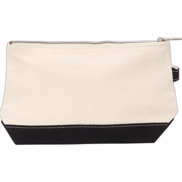 Lightweight Two-Tone Canvas Travel Makeup Bag Cosmetic Pouch - Lightweight Two-Tone Canvas Travel Makeup Bag Cosmetic Pouch - Image 7 of 46