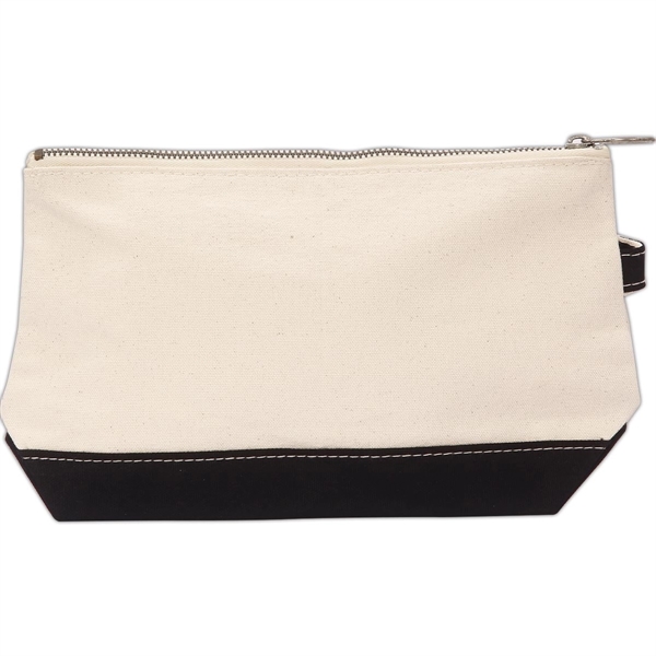 Lightweight Two-Tone Canvas Travel Makeup Bag Cosmetic Pouch - Lightweight Two-Tone Canvas Travel Makeup Bag Cosmetic Pouch - Image 8 of 46