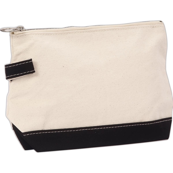 Lightweight Two-Tone Canvas Travel Makeup Bag Cosmetic Pouch - Lightweight Two-Tone Canvas Travel Makeup Bag Cosmetic Pouch - Image 10 of 46