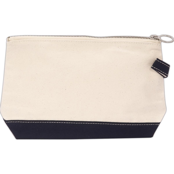 Lightweight Two-Tone Canvas Travel Makeup Bag Cosmetic Pouch - Lightweight Two-Tone Canvas Travel Makeup Bag Cosmetic Pouch - Image 13 of 46
