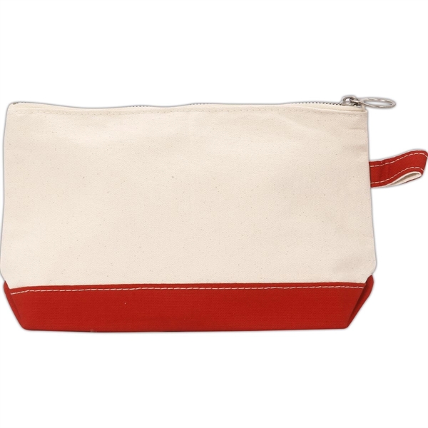 Lightweight Two-Tone Canvas Travel Makeup Bag Cosmetic Pouch - Lightweight Two-Tone Canvas Travel Makeup Bag Cosmetic Pouch - Image 16 of 46