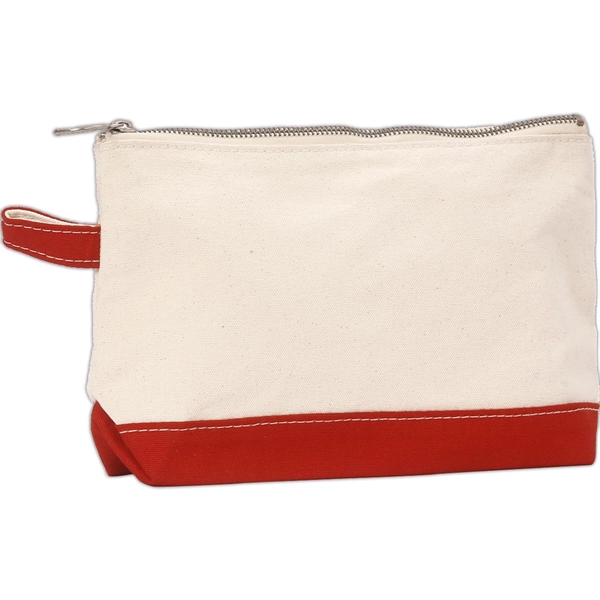 Lightweight Two-Tone Canvas Travel Makeup Bag Cosmetic Pouch - Lightweight Two-Tone Canvas Travel Makeup Bag Cosmetic Pouch - Image 17 of 46
