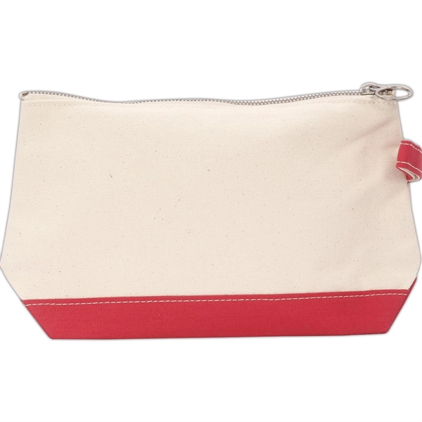 Lightweight Two-Tone Canvas Travel Makeup Bag Cosmetic Pouch - Lightweight Two-Tone Canvas Travel Makeup Bag Cosmetic Pouch - Image 20 of 46