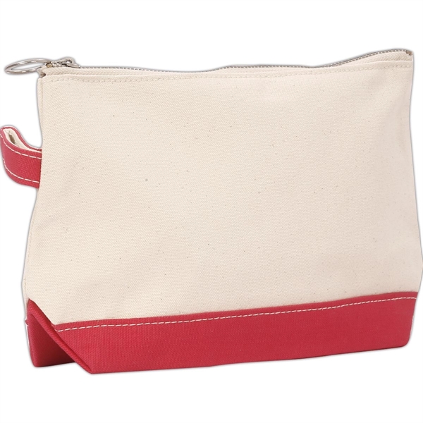 Lightweight Two-Tone Canvas Travel Makeup Bag Cosmetic Pouch - Lightweight Two-Tone Canvas Travel Makeup Bag Cosmetic Pouch - Image 22 of 46