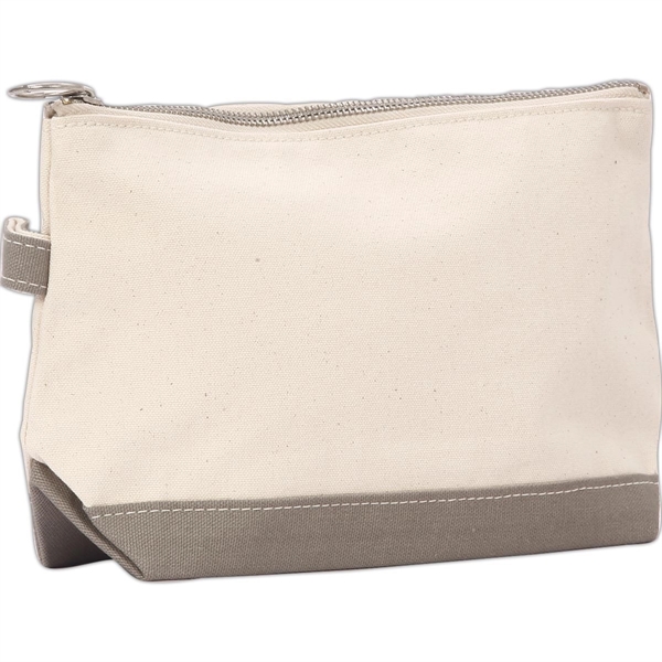 Lightweight Two-Tone Canvas Travel Makeup Bag Cosmetic Pouch - Lightweight Two-Tone Canvas Travel Makeup Bag Cosmetic Pouch - Image 25 of 46