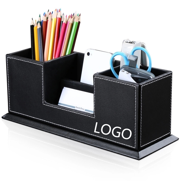 PU Desk Organizer/Pen Holder/Business Card Case - PU Desk Organizer/Pen Holder/Business Card Case - Image 0 of 2