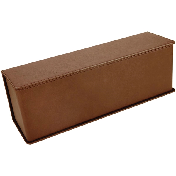 Dark Brown Leatherette Single Wine Box w/ Tools - Dark Brown Leatherette Single Wine Box w/ Tools - Image 3 of 3