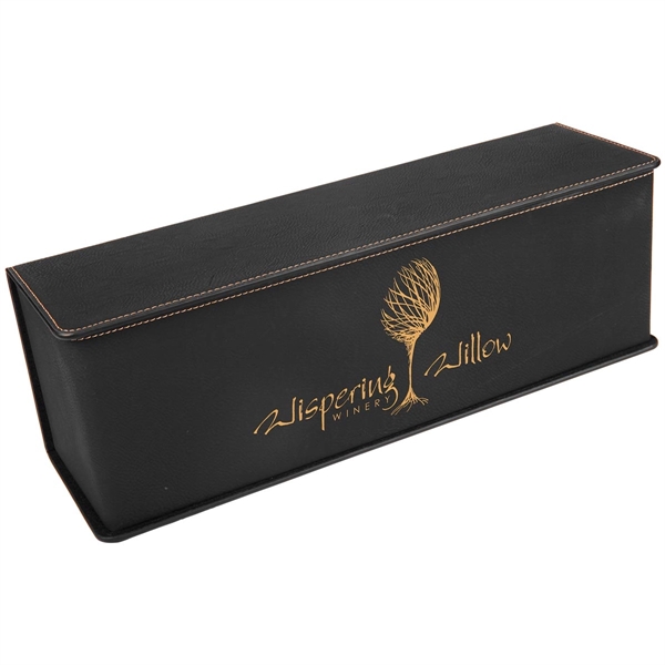 Black Leatherette Single Wine Box w/ Tools - Black Leatherette Single Wine Box w/ Tools - Image 2 of 3