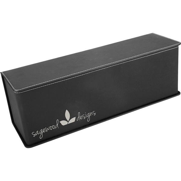 Black Leatherette Single Wine Box w/ Tools - Black Leatherette Single Wine Box w/ Tools - Image 2 of 3