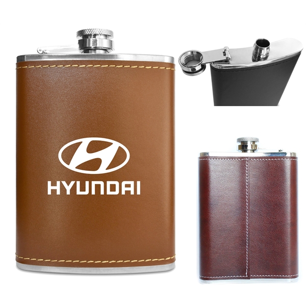 Walters Leather Premium Stainless Steel Hip Flask - 6 Oz - Walters Leather Premium Stainless Steel Hip Flask - 6 Oz - Image 1 of 1
