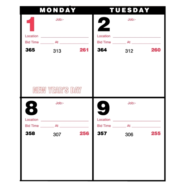 Contractor Wall Calendar - Contractor Wall Calendar - Image 1 of 1