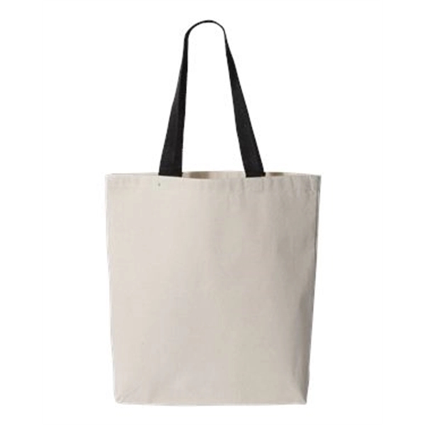 Q-Tees 11L Canvas Tote with Contrast-Color Handles - Q-Tees 11L Canvas Tote with Contrast-Color Handles - Image 8 of 36