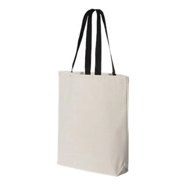 Q-Tees 11L Canvas Tote with Contrast-Color Handles - Q-Tees 11L Canvas Tote with Contrast-Color Handles - Image 11 of 36