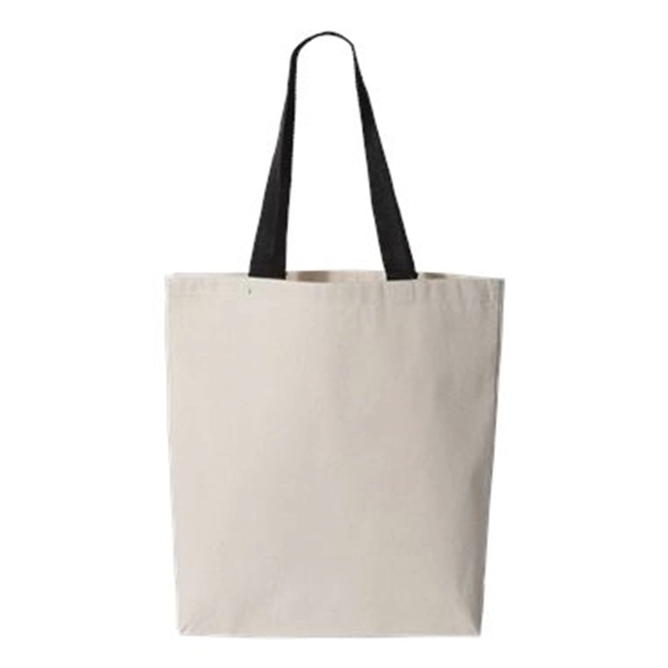 Q-Tees 11L Canvas Tote with Contrast-Color Handles - Q-Tees 11L Canvas Tote with Contrast-Color Handles - Image 14 of 36