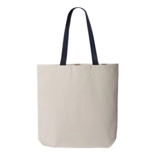 Q-Tees 11L Canvas Tote with Contrast-Color Handles - Q-Tees 11L Canvas Tote with Contrast-Color Handles - Image 17 of 36