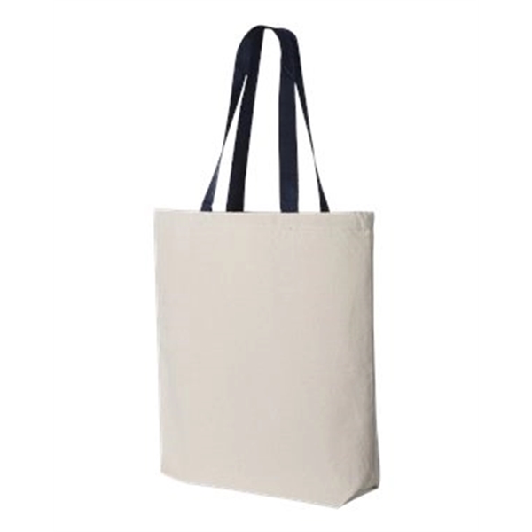 Q-Tees 11L Canvas Tote with Contrast-Color Handles - Q-Tees 11L Canvas Tote with Contrast-Color Handles - Image 20 of 36