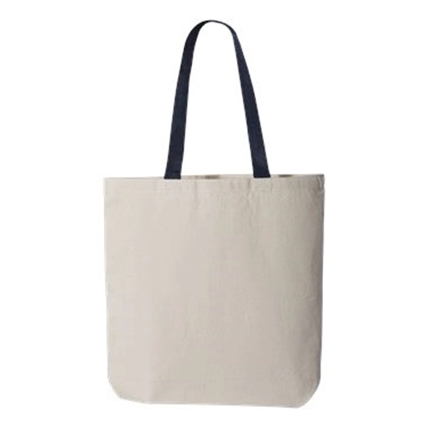 Q-Tees 11L Canvas Tote with Contrast-Color Handles - Q-Tees 11L Canvas Tote with Contrast-Color Handles - Image 23 of 36