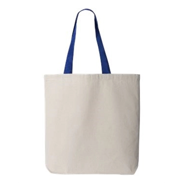 Q-Tees 11L Canvas Tote with Contrast-Color Handles - Q-Tees 11L Canvas Tote with Contrast-Color Handles - Image 26 of 36