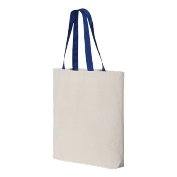 Q-Tees 11L Canvas Tote with Contrast-Color Handles - Q-Tees 11L Canvas Tote with Contrast-Color Handles - Image 29 of 36