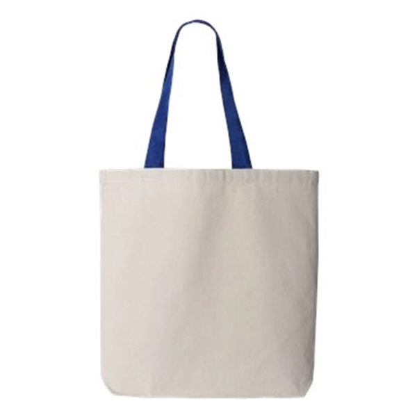 Q-Tees 11L Canvas Tote with Contrast-Color Handles - Q-Tees 11L Canvas Tote with Contrast-Color Handles - Image 30 of 36