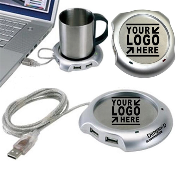 Cup Coaster Heater with 4 Port USB Hub - Cup Coaster Heater with 4 Port USB Hub - Image 0 of 0