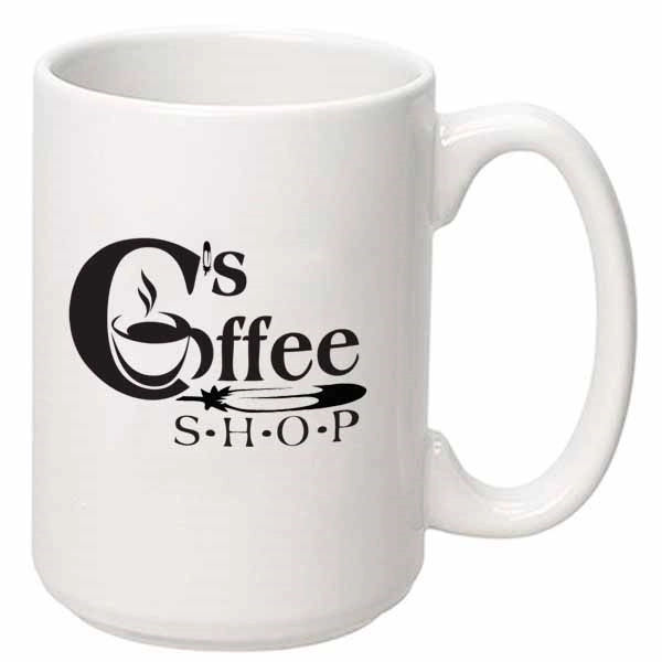 15 oz. Ceramic Dishwasher-Safe Coffee Mug w/ Handle - 15 oz. Ceramic Dishwasher-Safe Coffee Mug w/ Handle - Image 3 of 9