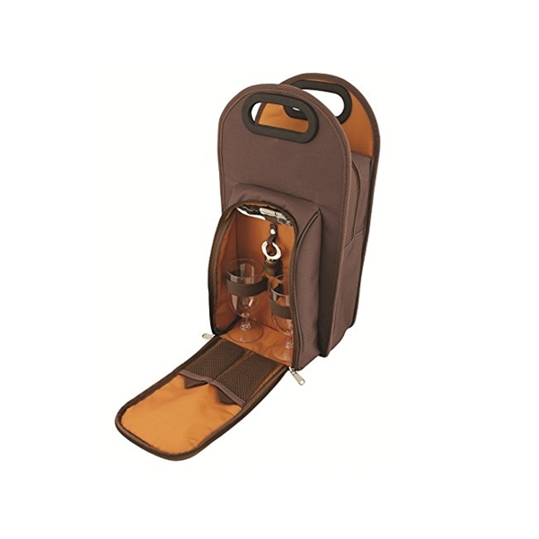 2 Bottle Wine Tote Bag Picnic Set - 2 Bottle Wine Tote Bag Picnic Set - Image 0 of 1