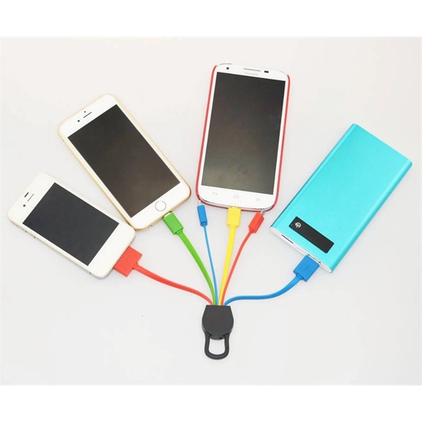 Advanced 4 in 1 Carabiner USB Charging Cable w/ Type C port - Advanced 4 in 1 Carabiner USB Charging Cable w/ Type C port - Image 1 of 2