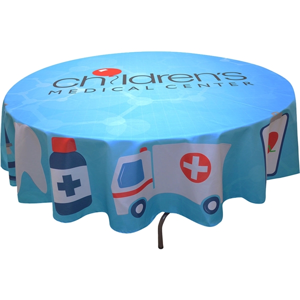 5-ft Round Full Color Table Cover with 16" Overhang - 5-ft Round Full Color Table Cover with 16" Overhang - Image 0 of 2