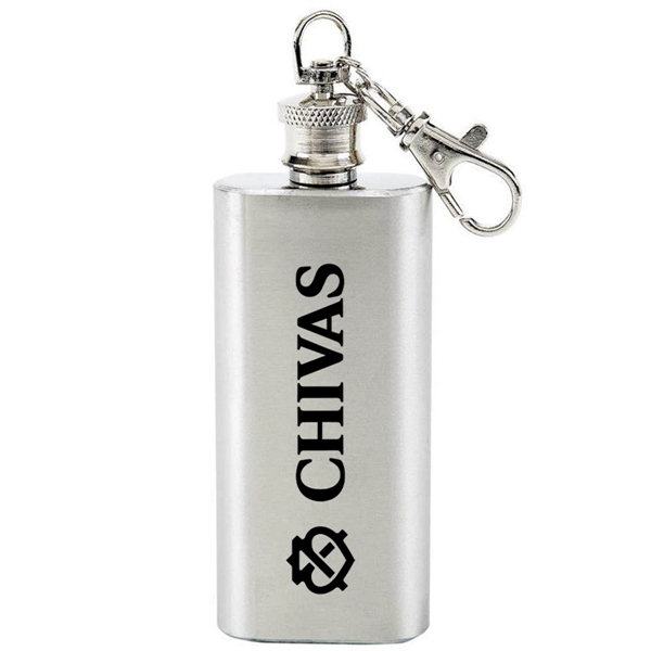 Jims Premium Keychain Flask Stainless Steel 2Oz - Jims Premium Keychain Flask Stainless Steel 2Oz - Image 0 of 2