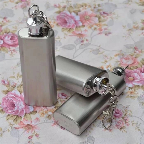 Jims Premium Keychain Flask Stainless Steel 2Oz - Jims Premium Keychain Flask Stainless Steel 2Oz - Image 1 of 2