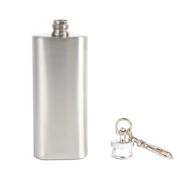 Jims Premium Keychain Flask Stainless Steel 2Oz - Jims Premium Keychain Flask Stainless Steel 2Oz - Image 2 of 2