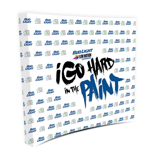 8X8 and 8X10 Pop Up Fabric Display Curved - 8X8 and 8X10 Pop Up Fabric Display Curved - Image 0 of 5