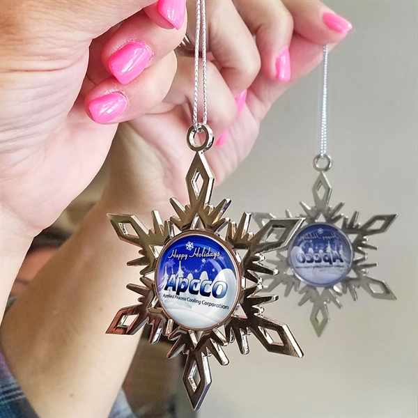 Nickel Snowflake Holiday Ornament (2-sided) - Nickel Snowflake Holiday Ornament (2-sided) - Image 2 of 5