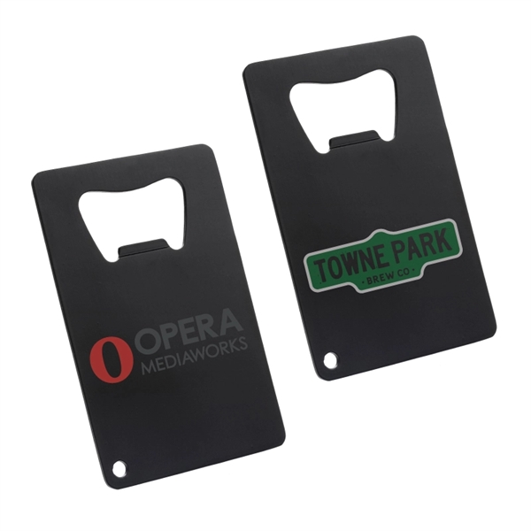 Matte Black Powder Coated Credit Card Bottle Opener - Matte Black Powder Coated Credit Card Bottle Opener - Image 0 of 1