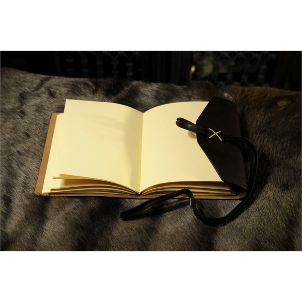 Italian Leather Handmade Large Journal - Walnut - Italian Leather Handmade Large Journal - Walnut - Image 1 of 2