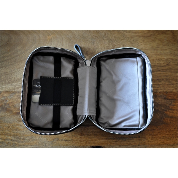 Handmade Calf Leather Carryall Tech Kit 2 - Onyx - Handmade Calf Leather Carryall Tech Kit 2 - Onyx - Image 3 of 4