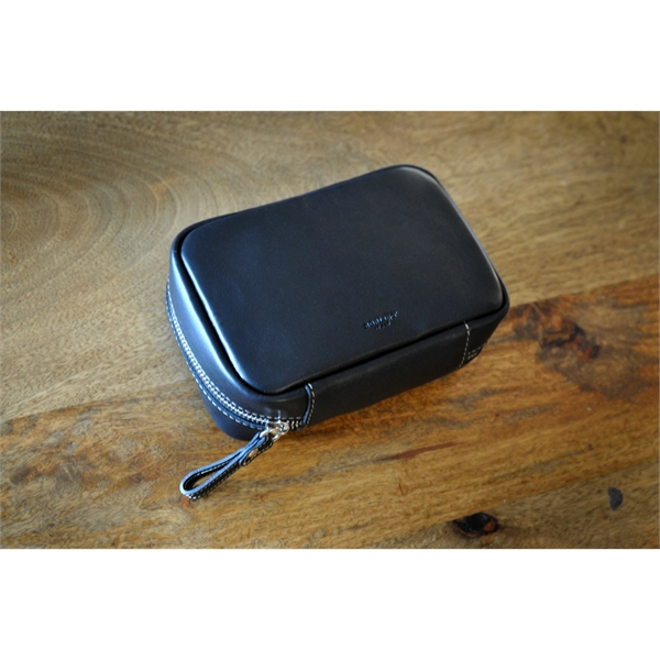 Handmade Calf Leather Carryall Tech Kit 2 - Onyx - Handmade Calf Leather Carryall Tech Kit 2 - Onyx - Image 2 of 4